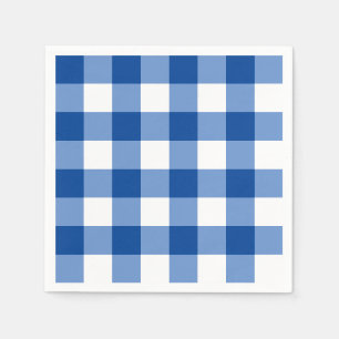 Blauw gingham patroon servet