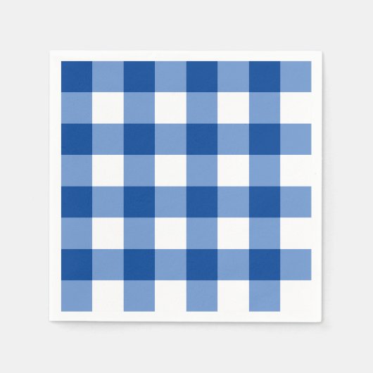 Blauw gingham patroon servet (Voorkant)