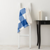 Blauw gingham patroon sherpa deken (In situ)