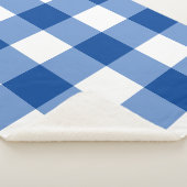 Blauw gingham patroon sherpa deken (3/4)