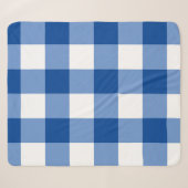 Blauw gingham patroon sherpa deken (Voorkant (horizontaal))