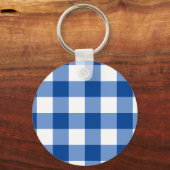Blauw gingham patroon sleutelhanger (Achterkant)