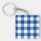 Blauw gingham patroon sleutelhanger (Voorkant)