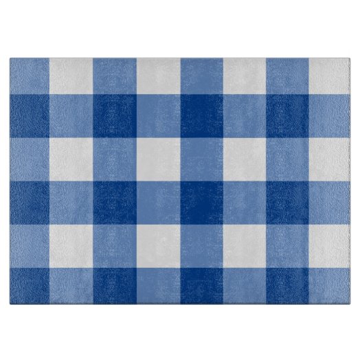 Blauw gingham patroon snijplank (Voorkant)