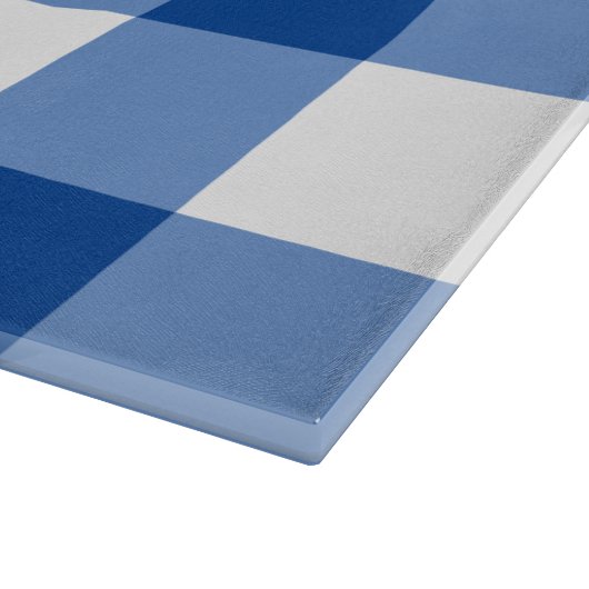 Blauw gingham patroon snijplank (Hoek)