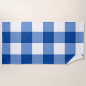 Blauw gingham patroon strandlaken (Voorkant)