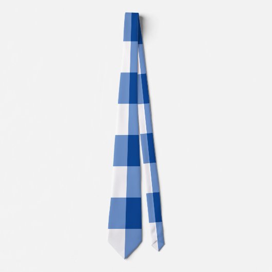 Blauw gingham patroon stropdas (Voorkant)