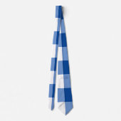 Blauw gingham patroon stropdas (Achterkant)