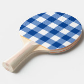 Blauw gingham patroon tafeltennisbatje (Voorkant Gekanteld)