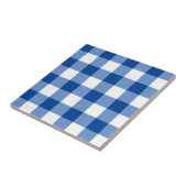 Blauw gingham patroon tegeltje (Zijkant)