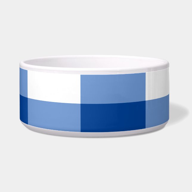 Blauw gingham patroon voerbakje (Rechts)