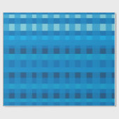 Blauw Gingham-patroonpapier Cadeaupapier (Vlak)