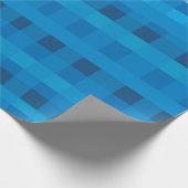 Blauw Gingham-patroonpapier Cadeaupapier (Hoek)