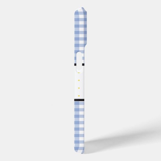 Blauw Gingham Plaid Bloem Monogram Case-Mate iPhone Case (Achterkant / Rechts)