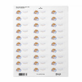 Blauw Gingham Plaid Broodje in de oven Adreslabel Etiket (Full Sheet)