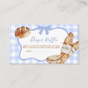 Blauw Gingham Plaid Broodje in de oven Luiers Raff Informatiekaartje