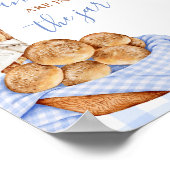 Blauw Gingham Plaid Broodje in de oven Spelbord Poster (Hoek)