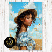 Blauw Gingham Prairie Meisje Platteland Decoupage Tissuepapier