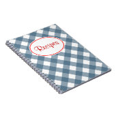 Blauw Gingham Recepten Notitieboek (Rechterzijde)