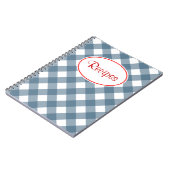 Blauw Gingham Recepten Notitieboek (Linkerzijde)