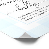 Blauw Gingham schommelpaard Hoe groot is haar buik Poster (Hoek)