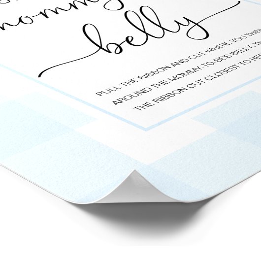 Blauw Gingham schommelpaard Hoe groot is haar buik Poster (Hoek)