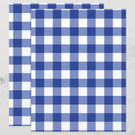 Blauw gingham scrapbookpapier op gemiddelde schaal