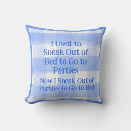 Blauw Gingham Sneak Out Feestje Decoratie   Kussen