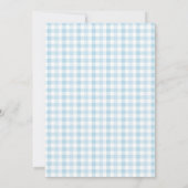 Blauw Gingham Some Bunny Baby Shower Kaart (Achterkant)