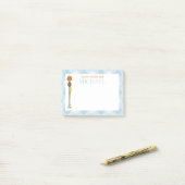 Blauw Gingham Sportballen Kinderen Custom Lunch Bo Post-it® Notes (Op bureau)