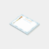 Blauw Gingham Sportballen Kinderen Douane Lunch Bo Post-it® Notes (Schuin)