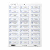 Blauw Gingham Strik Retouradreslabel Etiket (Full Sheet)
