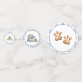 Blauw Gingham Teddybeer Tafel Confetti (Achterkanten)