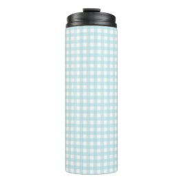 Blauw Gingham Thermosbeker