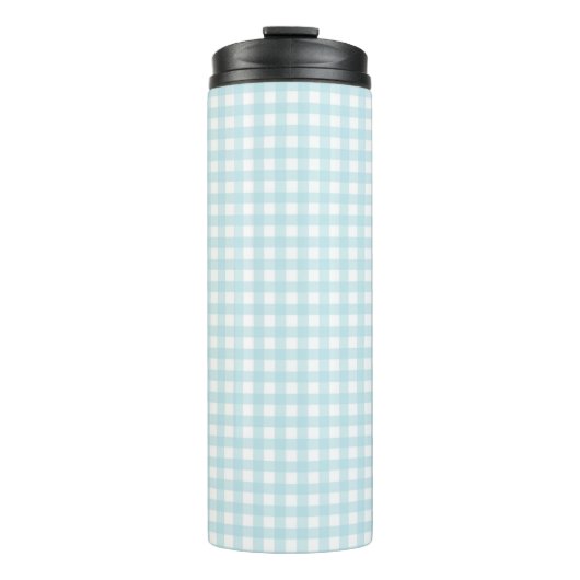 Blauw Gingham Thermosbeker (Voorkant)