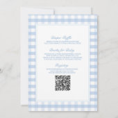 Blauw Gingham Tractor Baby Shower Dieren Kaart (Achterkant)