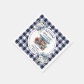 Blauw Gingham Uit de Markt Bloem Bruidsdouche Servet (Hoek)
