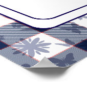 Blauw Gingham Uit de Markt Bruidsdouche Poster (Hoek)