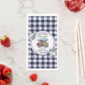 Blauw Gingham Uit de Markt Bruiloftsshower Servet (Insitu)