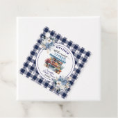 Blauw Gingham Van de Markt Bloem Bruidsfeest Bedankjes Labels (In situ)