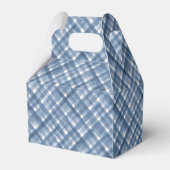 Blauw Gingham | Zomer Picknick Baby Shower Bedankdoosjes (Achterkant)
