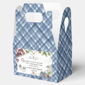 Blauw Gingham | Zomer Picknick Baby Shower Bedankdoosjes (Geopend)