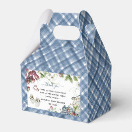 Blauw Gingham | Zomer Picknick Baby Shower Bedankdoosjes