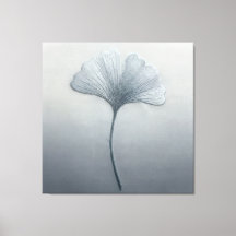 Blauw Ginkgo-blad Borduurwerk Textuur Botanisch