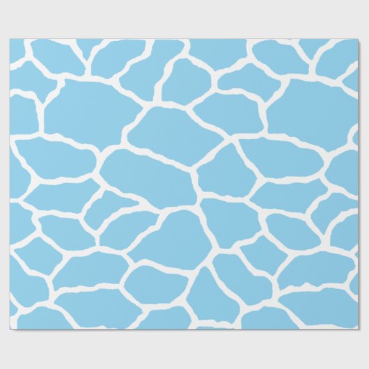 Blauw Giraffe huidpatroon ompakken papier (Vlak)
