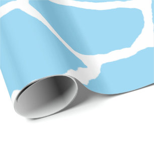 Blauw Giraffe huidpatroon ompakken papier