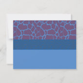 Blauw Giraffe Patroon Bruiloft Uitnodiging (Achterkant)