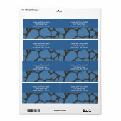 Blauw Giraffe Vachtpatroon Etiket (Full Sheet)