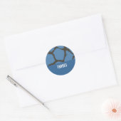Blauw Giraffe Vachtpatroon Ronde Sticker (Envelop)