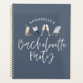 blauw girly summery modern drink vrijgezellenfeest planner (Voorkant)